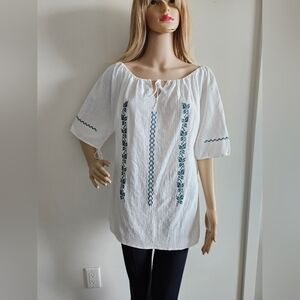 White Peasant Top